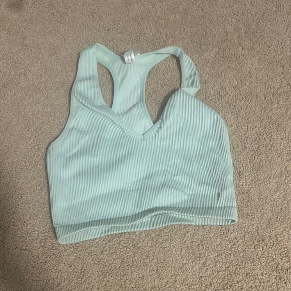 FREE PEOPLE Mint Green Ribbed Women's Top